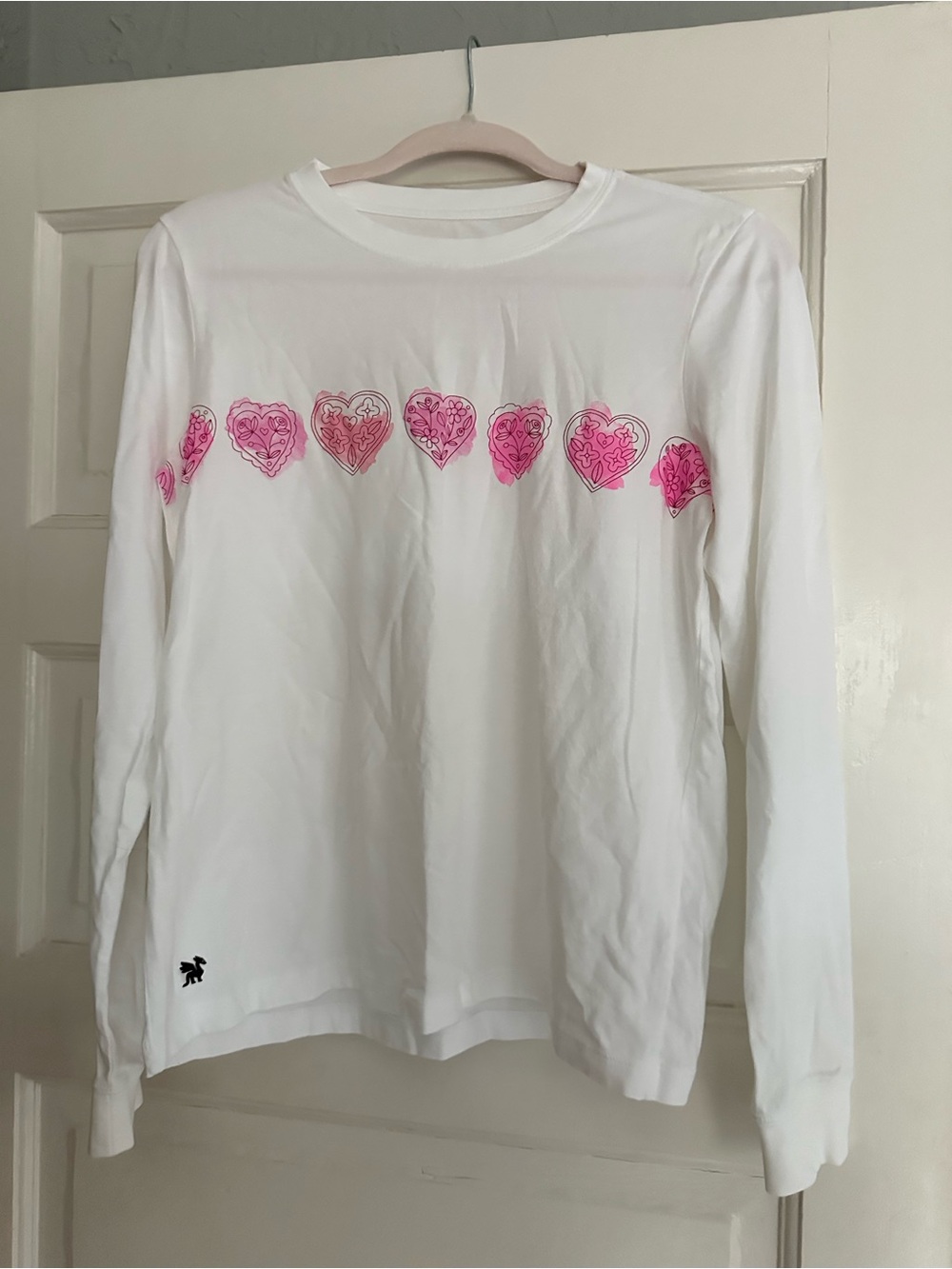 Life Is Good White Women's Tee with Pink Accent